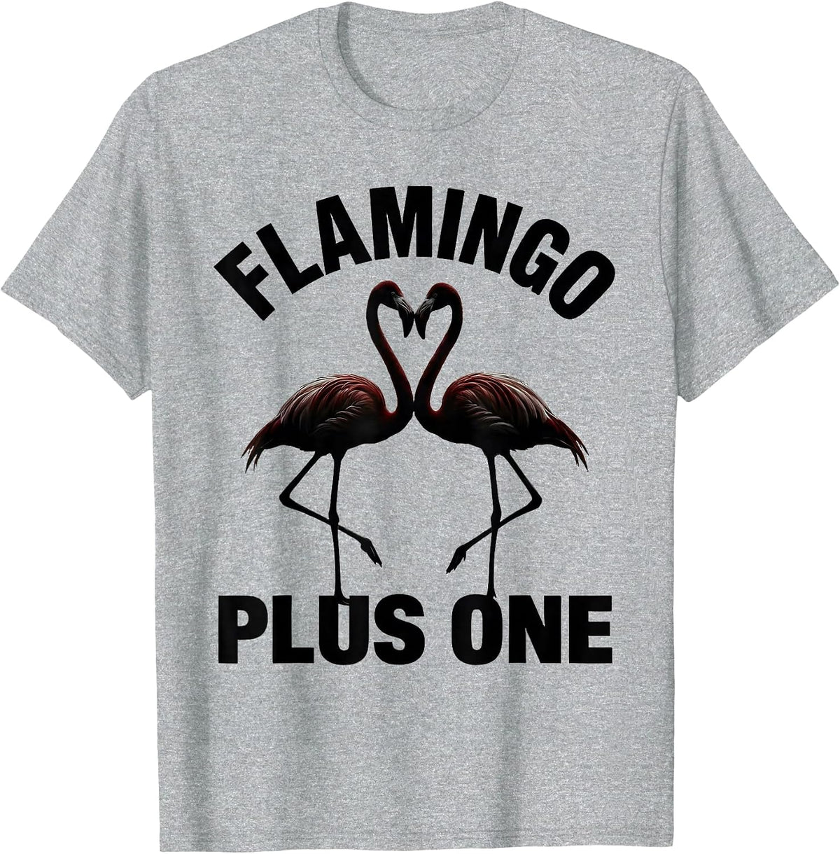 Men's Flamingo Plus One Funny Flamingo Lover Tropical Humor T-Shirt - Heather Grey