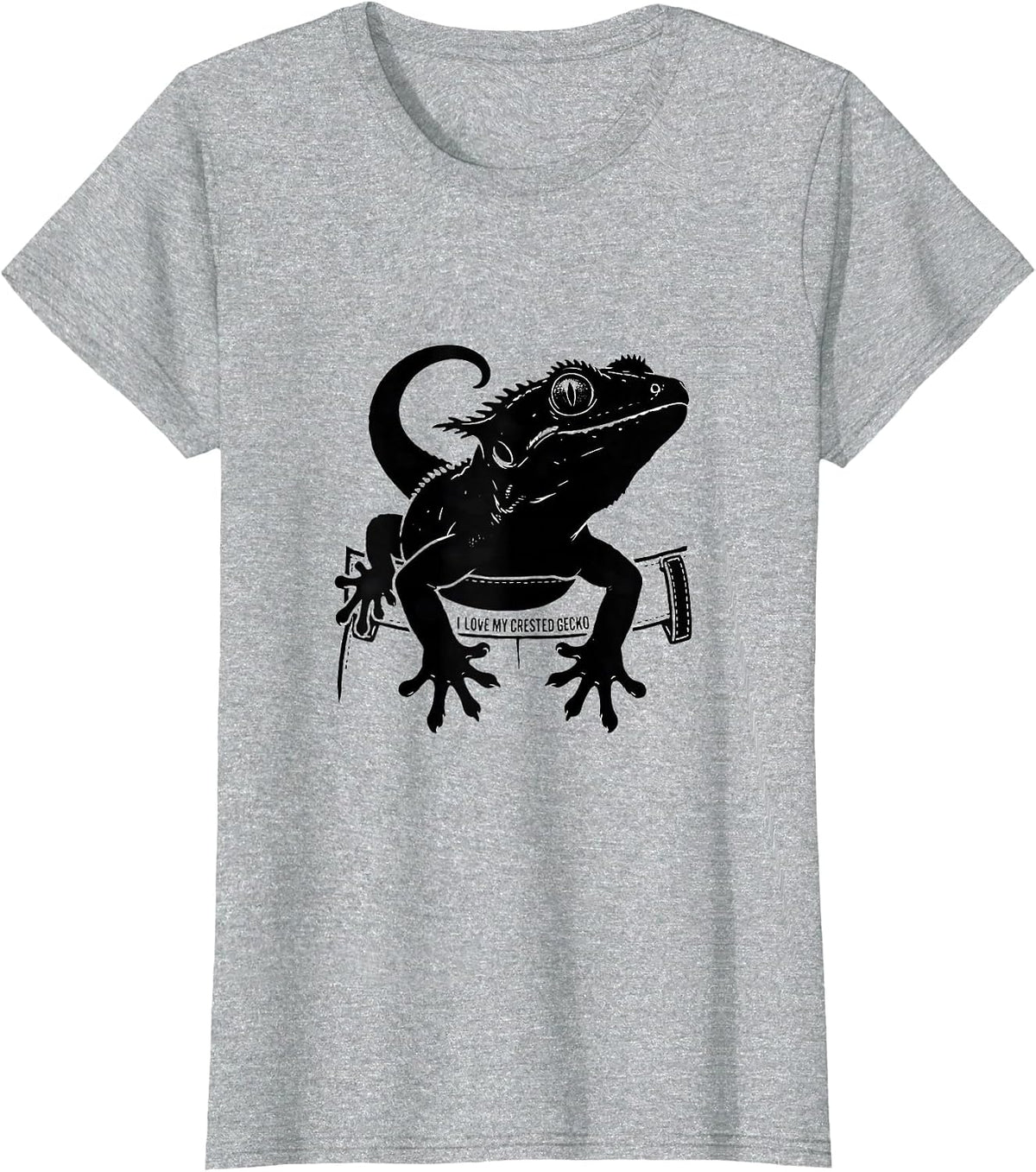 Women's I Love My Crested Gecko Funny Reptile Lover Pet Owner Humor T-Shirt - Heather Grey