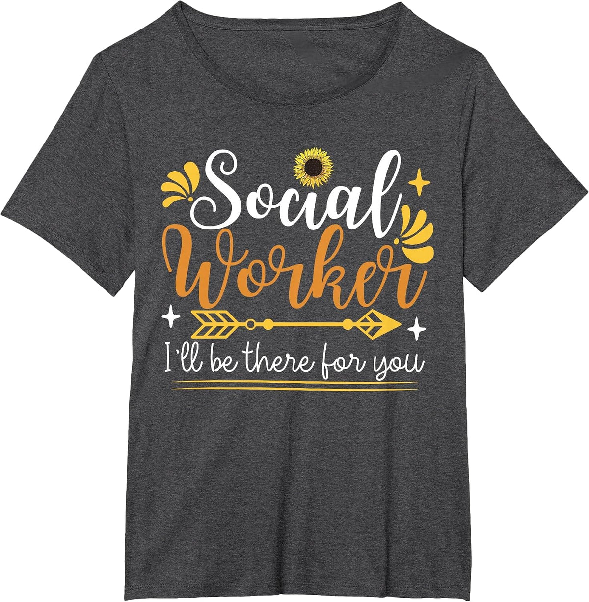 Social Work Sunflower T-Shirt - Dark Heather Grey