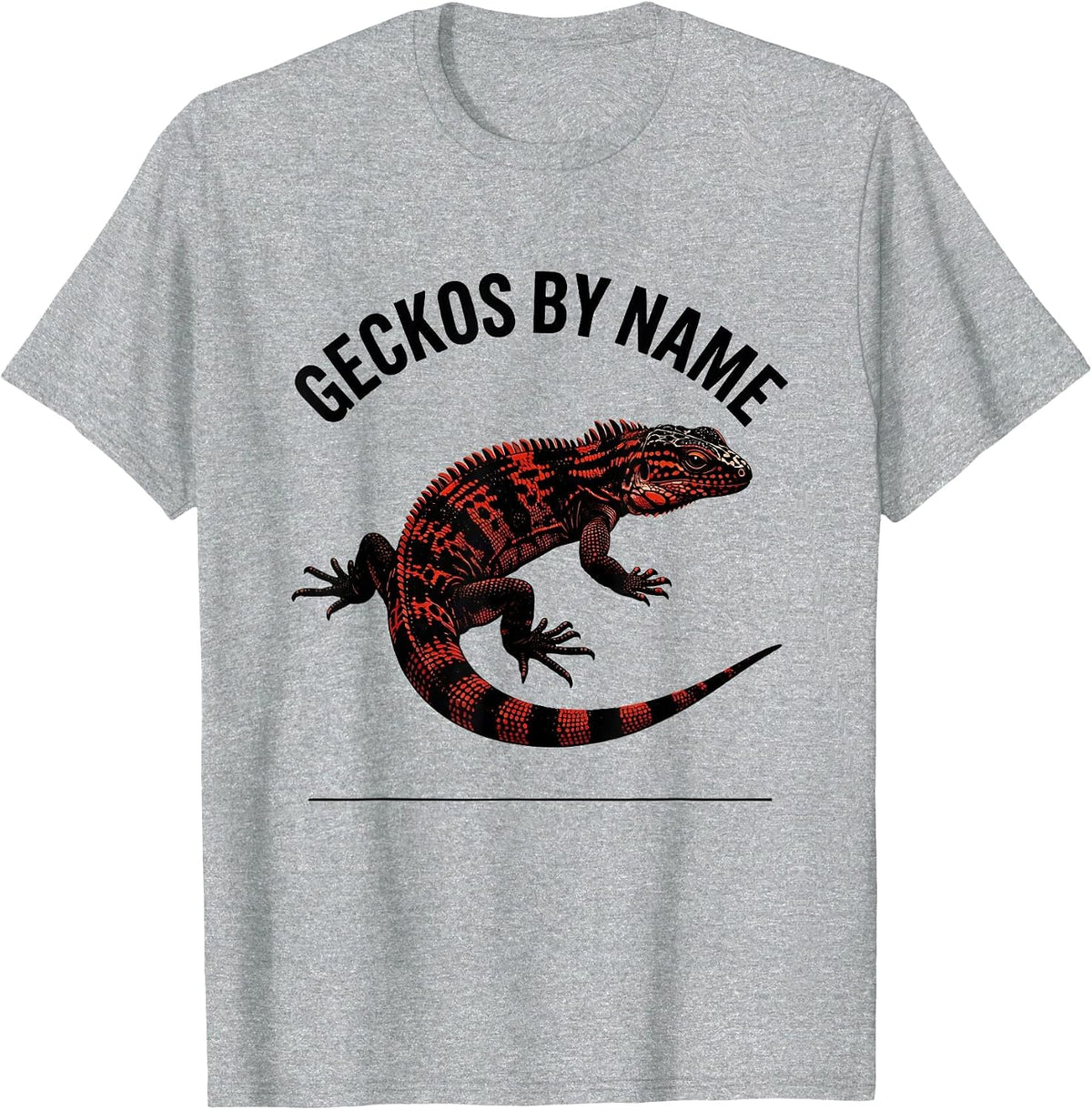 Men's Geckos By Name Reptile Lover Herpetology Enthusiast T-Shirt - Heather Grey