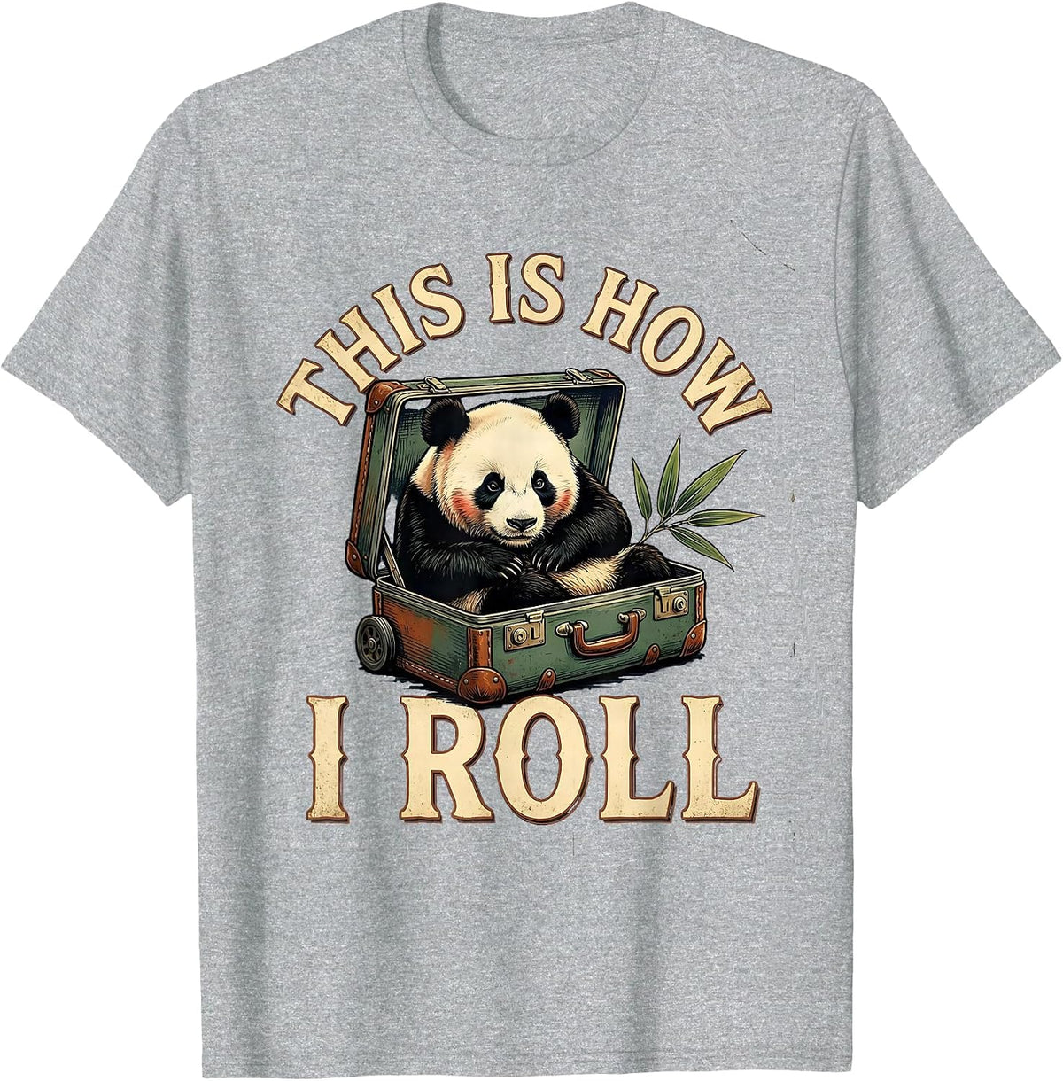 Men's This Is How I Roll Vintage Panda Lover Humor Animal Costume T-Shirt - Heather Grey