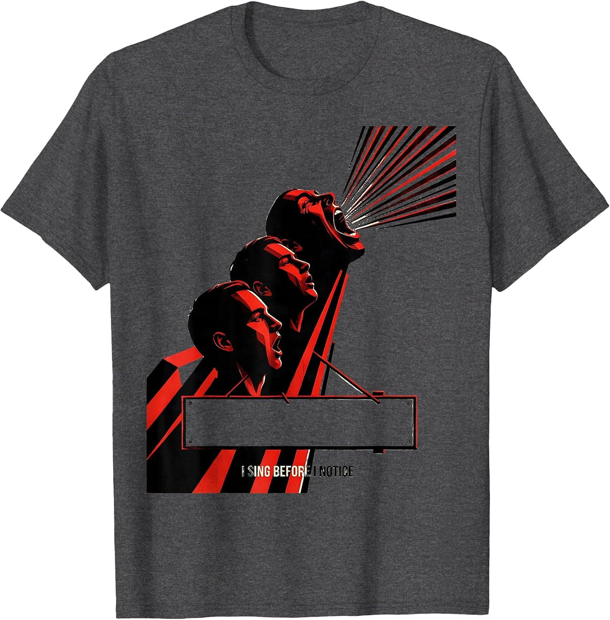 Men's I Sing Before I Notice Constructivist Choir Singer Humor T-Shirt - Dark Heather Grey