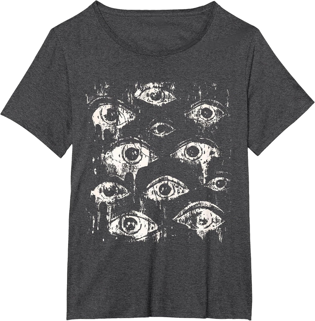 Eyes Eyeballs Weird Goth Grunge Alt Y2K Strange Aesthetic T-Shirt - Dark Heather Grey