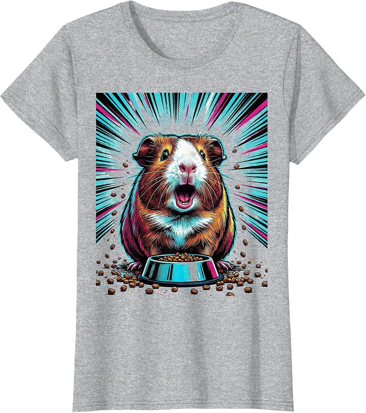 Guinea Pig Pop Art Cute Cavy Lover Humor T-Shirt - Heather Grey