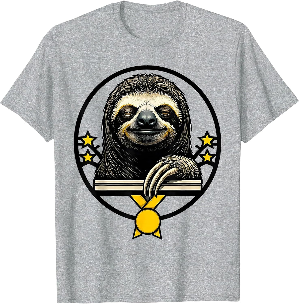 Men's Sloth Stencil Funny Sloth Lover Gift T-Shirt - Heather Grey