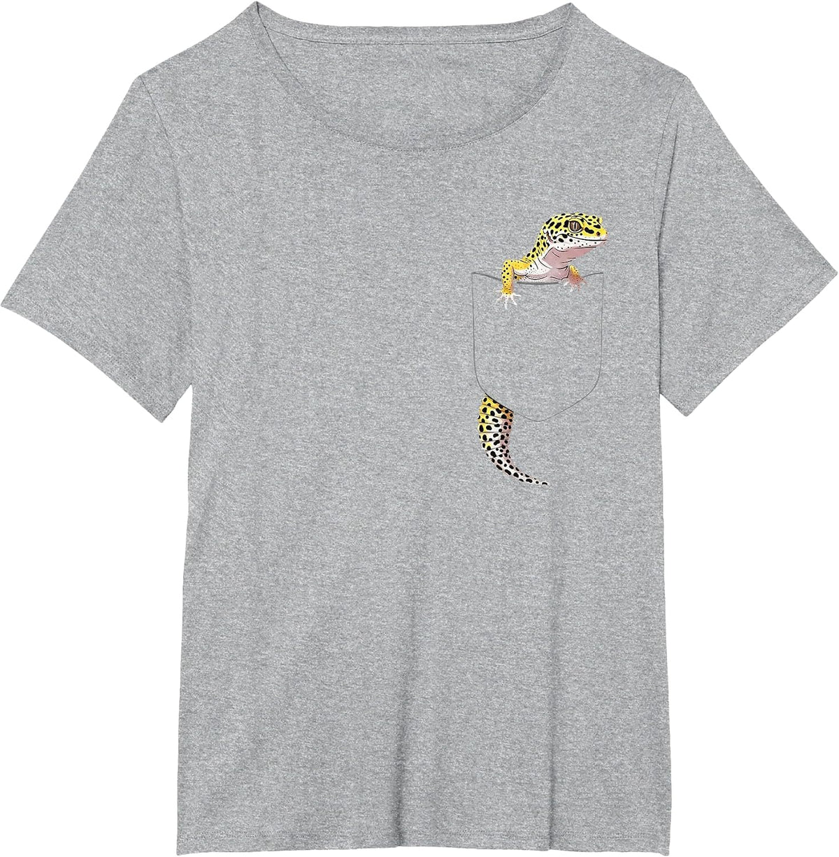 Cute Lizard Reptile Leopard Gecko Costume Pocket Men Women T-Shirt - Heather Grey
