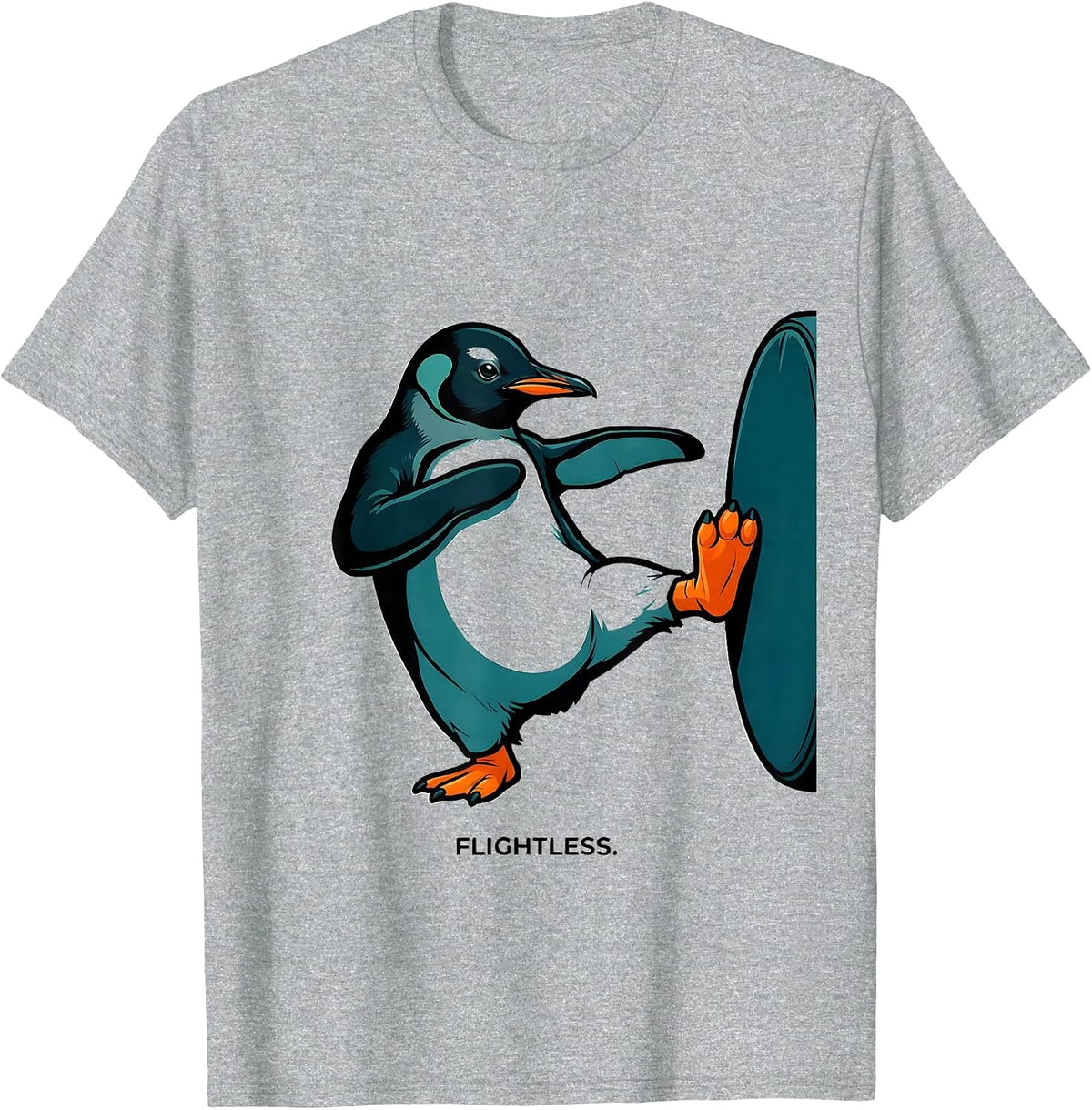 Men's Flight Was Never An Option Tactical Penguin Funny Bird Meme T-Shirt - Heather Grey