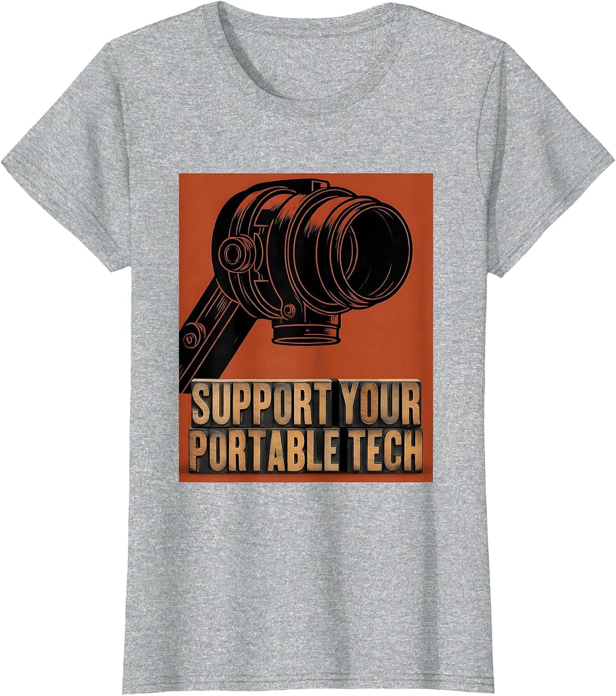 Women's Support Your Portable Tech Funny Radiology Tech Humor T-Shirt - Heather Grey