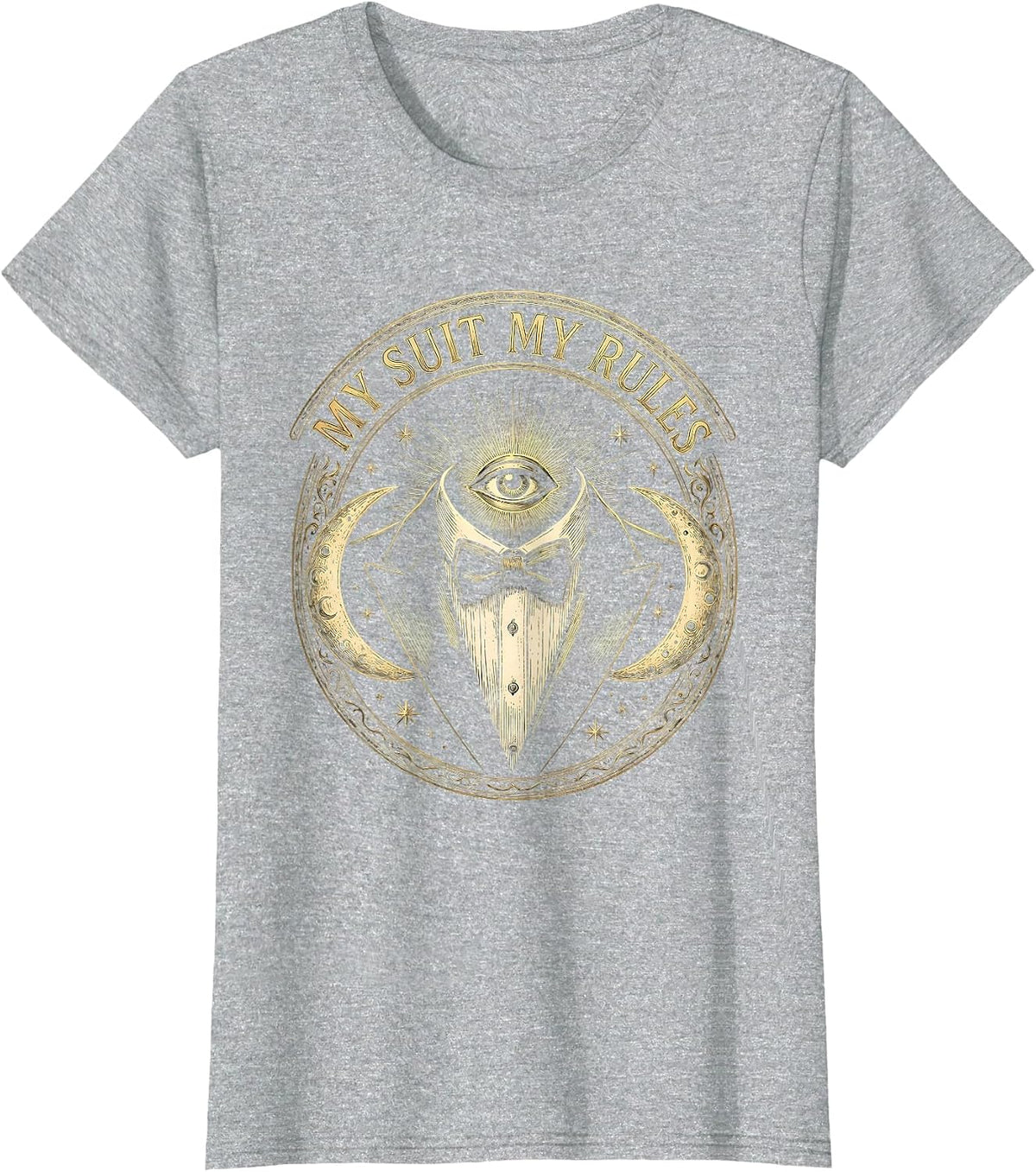 My Suit My Rules Tuxedo Graphic Design T-Shirt - Heather Grey