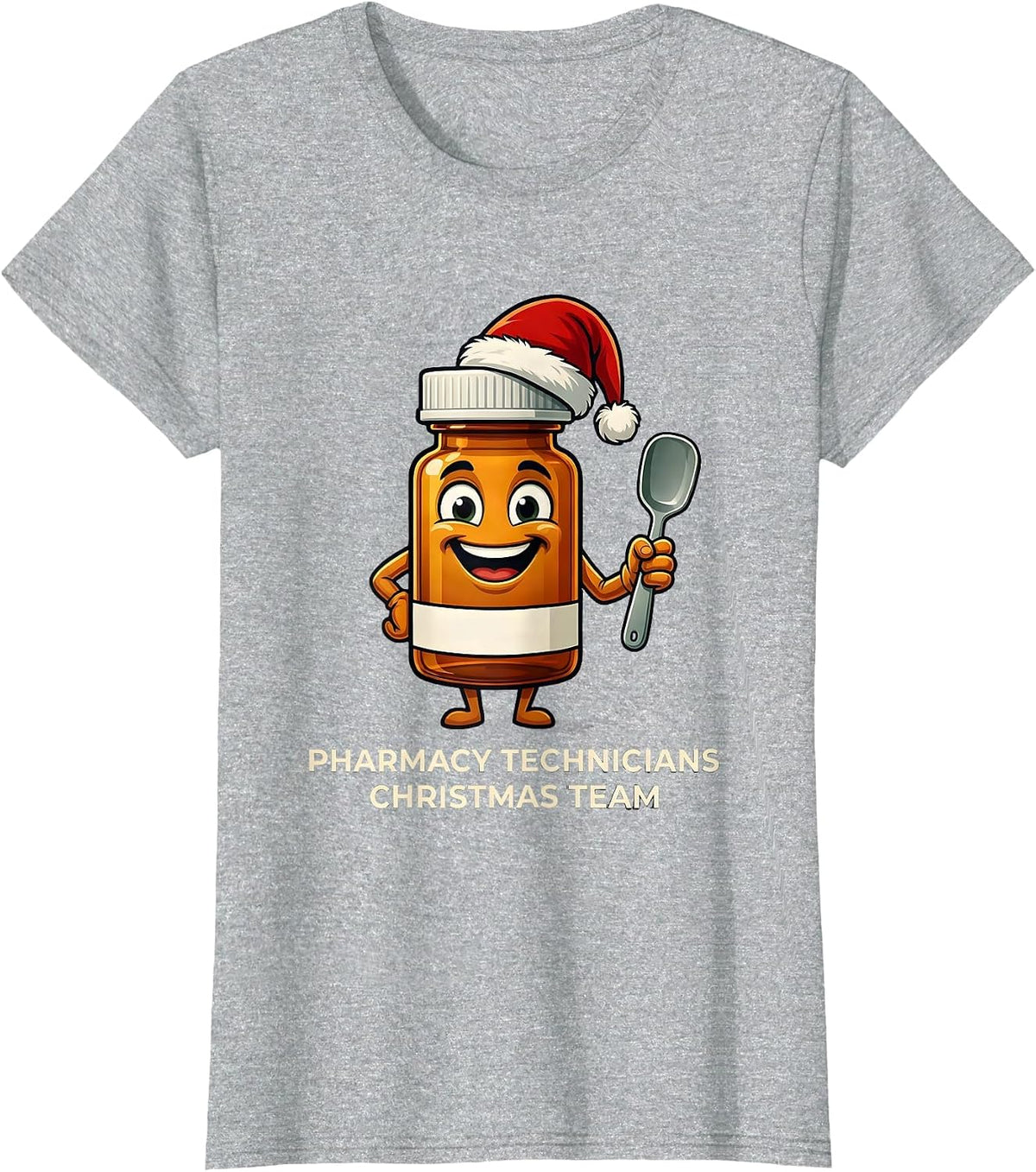 Pharmacy Technicians Christmas Team Funny Pharmacy Squad T-Shirt - Heather Grey