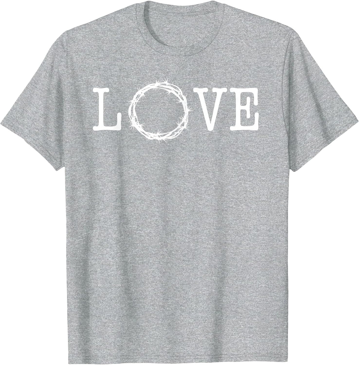 Love with Crown of Thorns as O Jesus Paid it All T-Shirt - Heather Grey