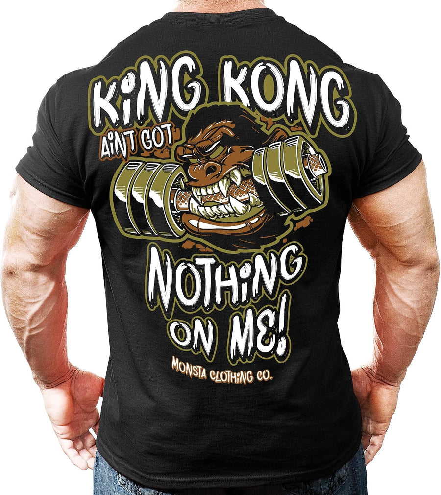 Monsta Clothing Co. Men's Bodybuilding Workout (King Kong) Fitness Gym T-Shirt - Black