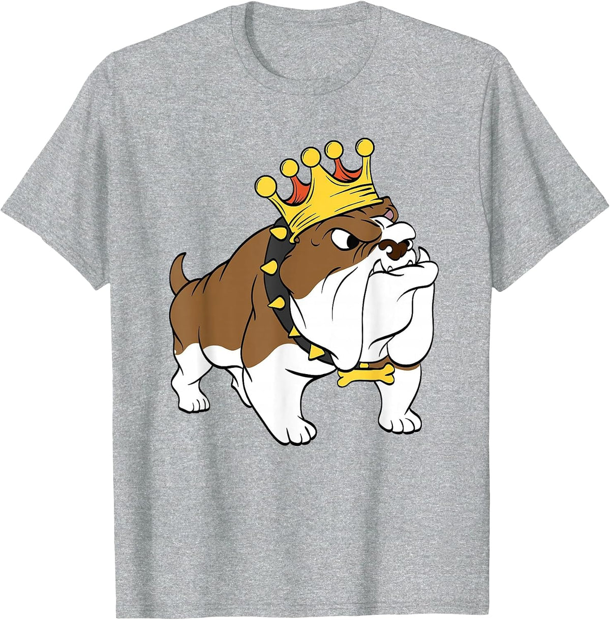 Bulldog Crown Animal World Dog Lover Tshirt T-Shirt - Heather Grey