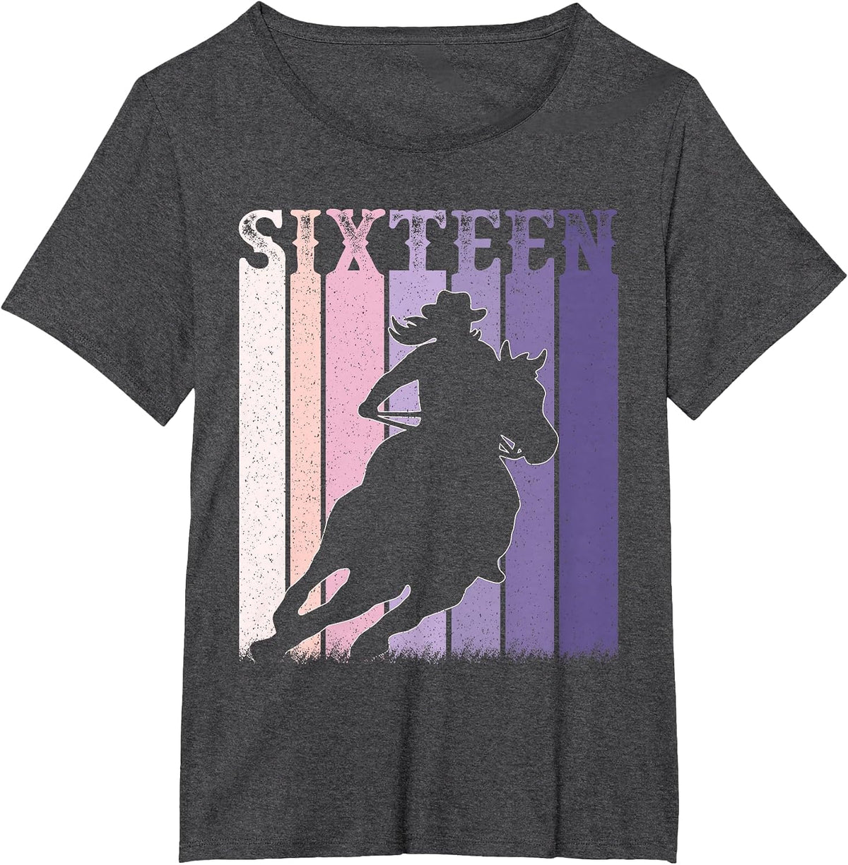 16th Birthday Cowgirl Girls 16 Year Old Rodeo Horse Vintage T-Shirt - Dark Heather Grey
