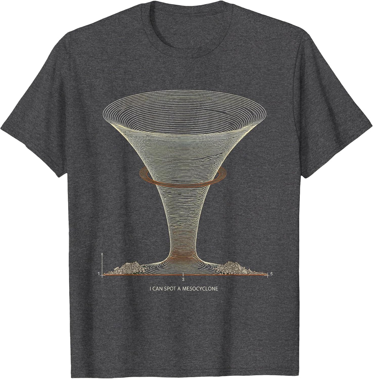 I Can Spot A Mesocyclone Funny Tornado Storm Chaser T-Shirt - Dark Heather Grey