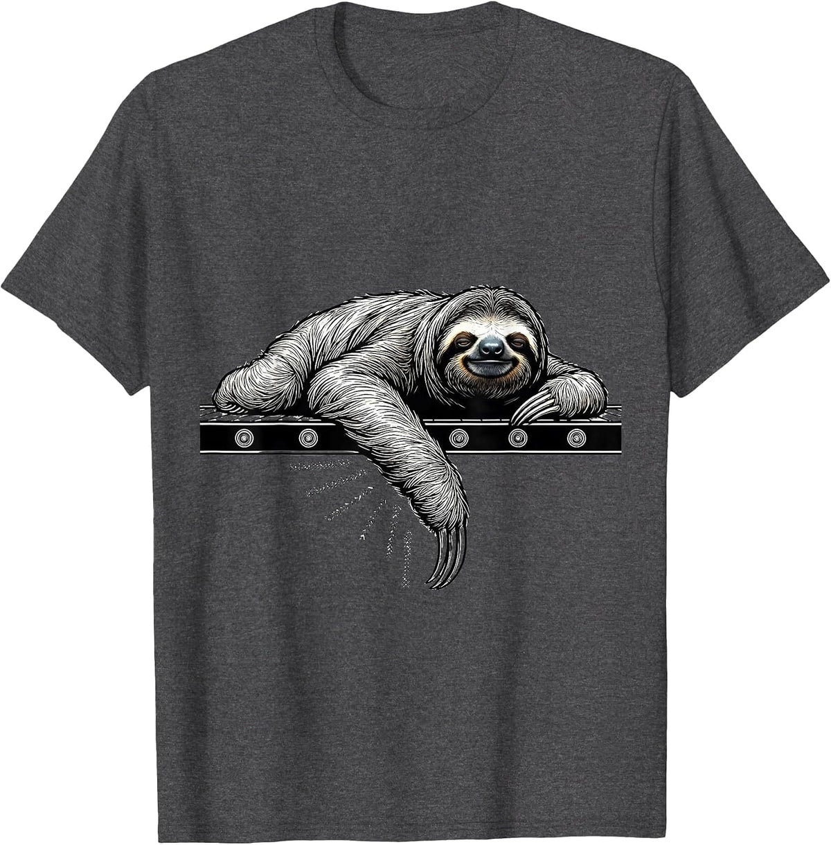 Men's Contour Sloth Funny Sloth Lover Animal Humor Gift T-Shirt - Dark Heather Grey