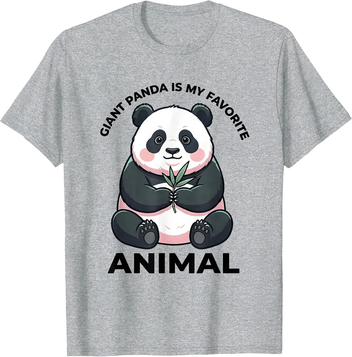 Men's Giant Panda Is My Favorite Animal Cute Kawaii Animal Lover T-Shirt - Heather Grey