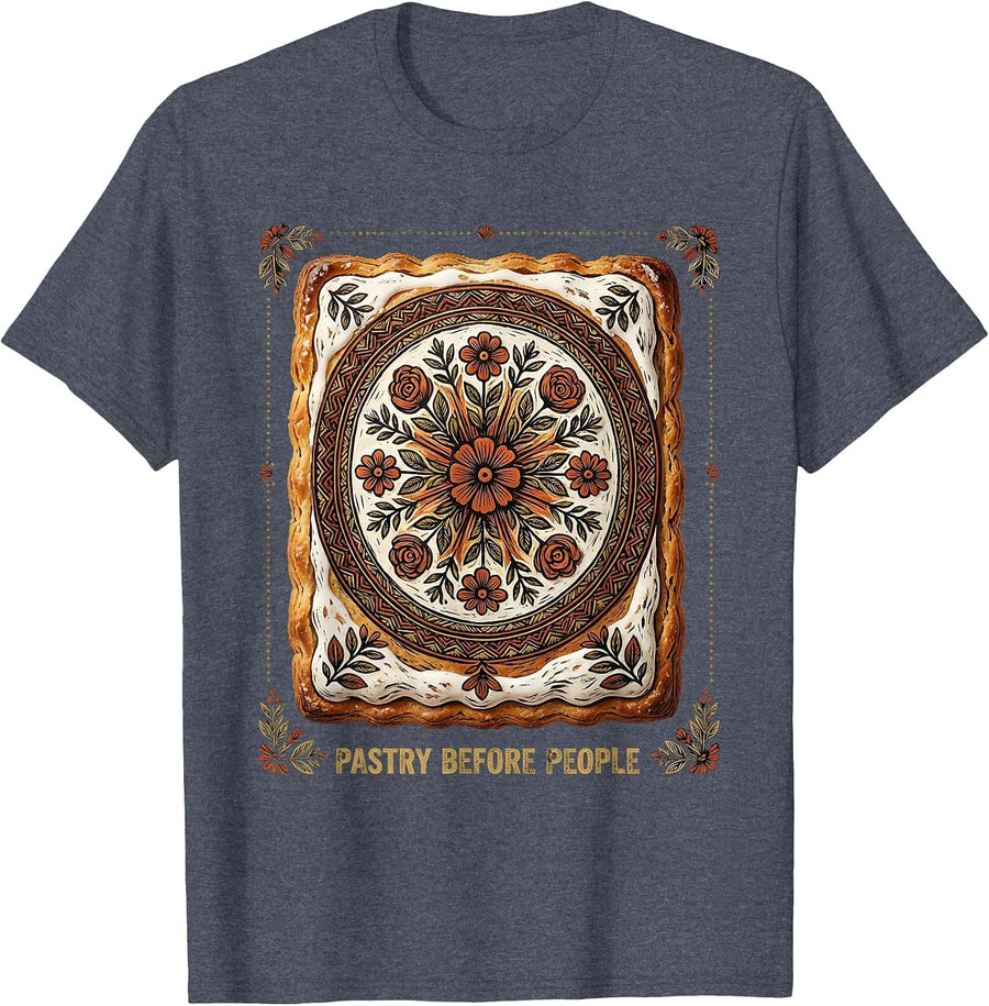 Pastry Before People Poptart Foodie Design T-Shirt - Heather Blue