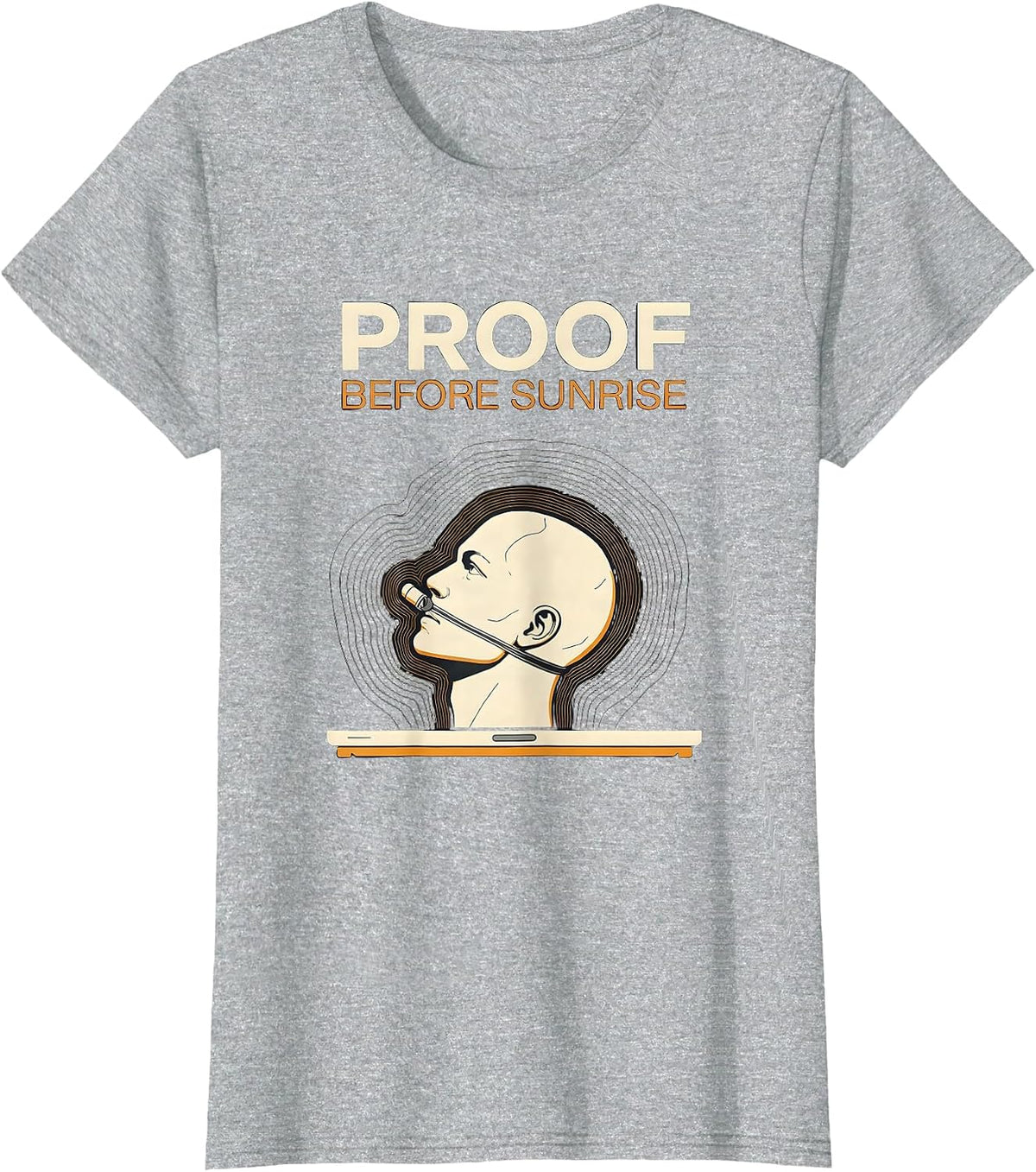 Proof Before Sunrise Funny EMT Paramedic First Responder T-Shirt - Heather Grey