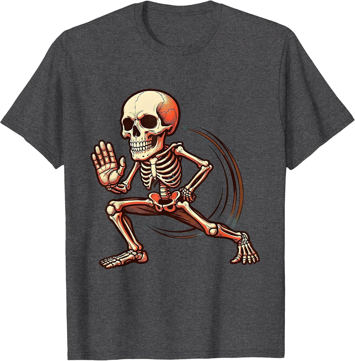 Men's Physical Therapy Lunge Motion Graphic Design T-Shirt - Dark Heather Grey