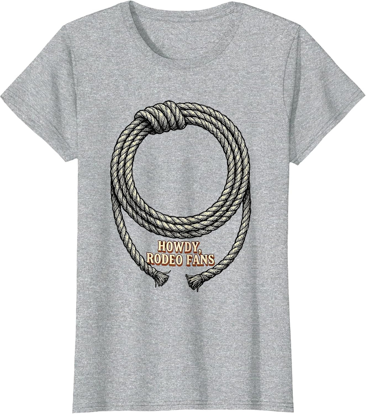 Howdy, Rodeo Fans Funny Western Cowboy Cowgirl Pride T-Shirt - Heather Grey