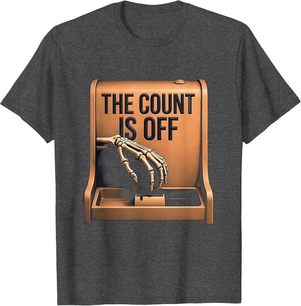 The Count Is Off Funny Pharmacy Technician Halloween T-Shirt - Dark Heather Grey