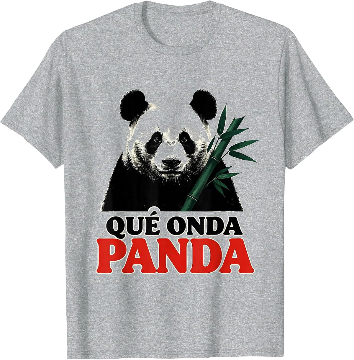 Men's Qué Onda Panda Funny Mexican Slang Food Pun Humor T-Shirt - Heather Grey