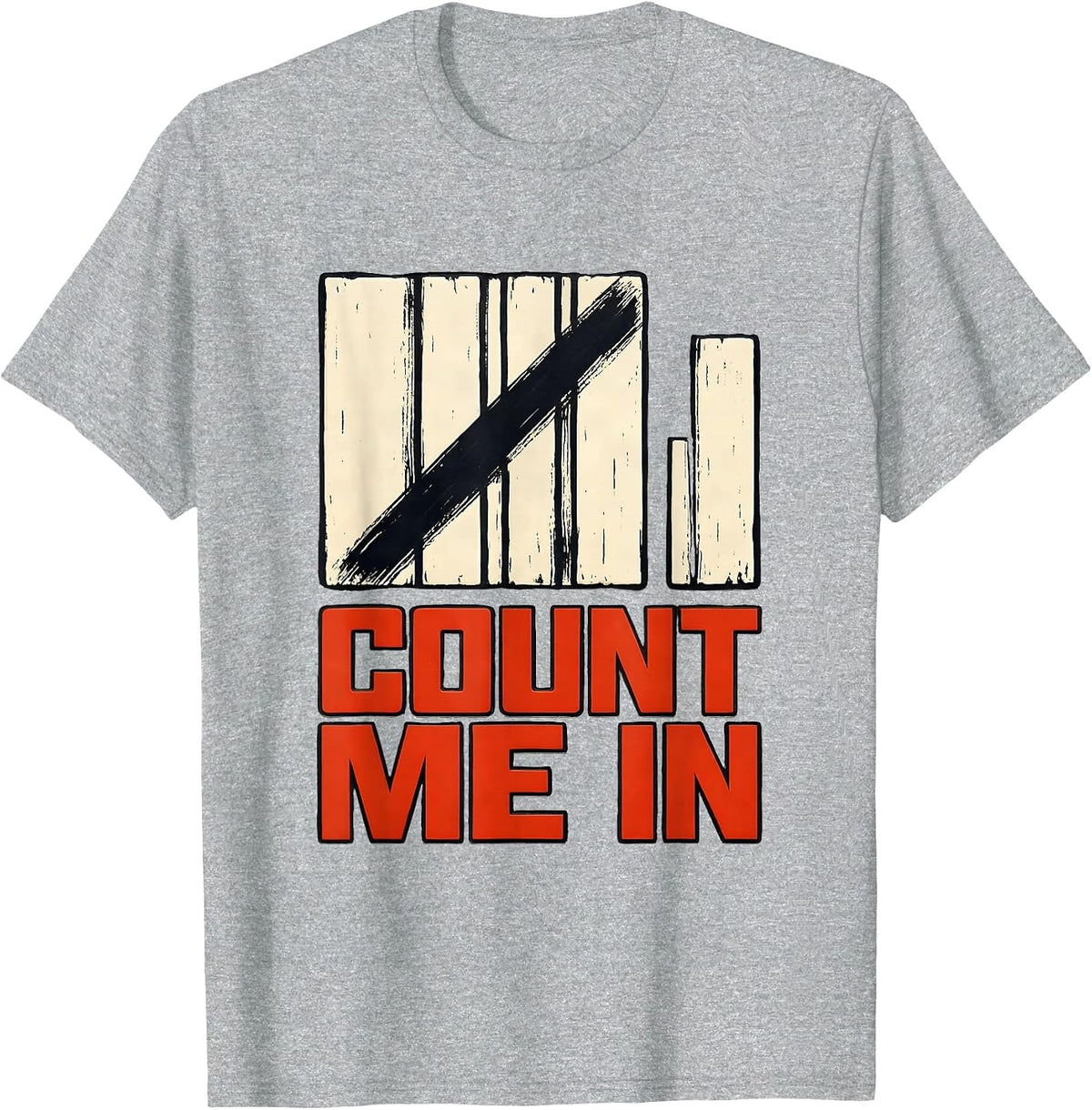 Men's Count Me In Funny Math Teacher Nerd Pun Humor T-Shirt - Heather Grey