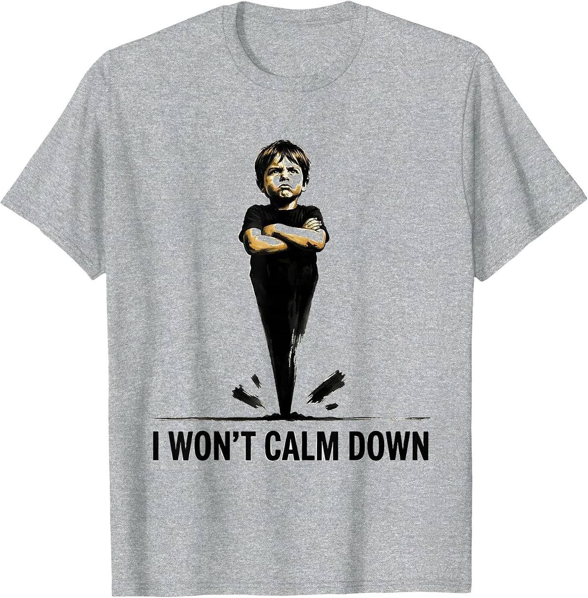 Men's I Won't Calm Down Funny Tornado Storm Chaser Meteorology T-Shirt - Heather Grey