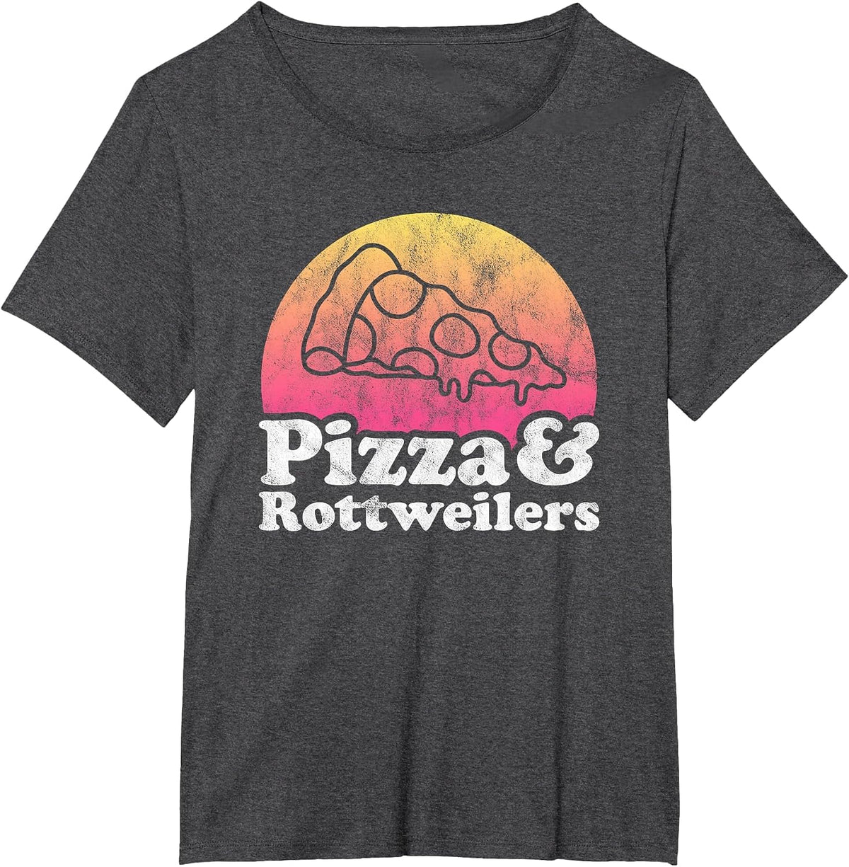 Pizza and Rottweilers or Rottweiler T-Shirt - Dark Heather Grey