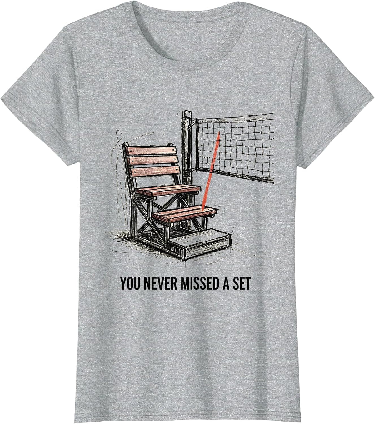 You Never Missed A Set Volleyball Dad USA Flag Father's Day T-Shirt - Heather Grey