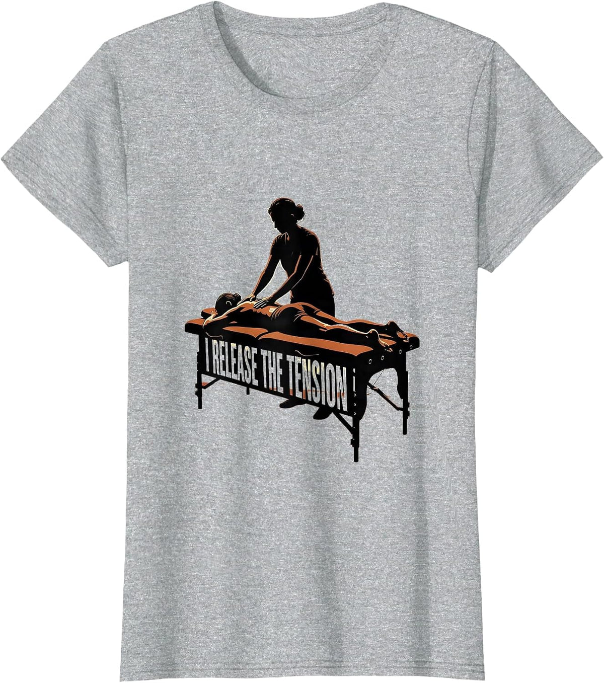 I Release the Tension Funny Physical Therapist Massage T-Shirt - Heather Grey