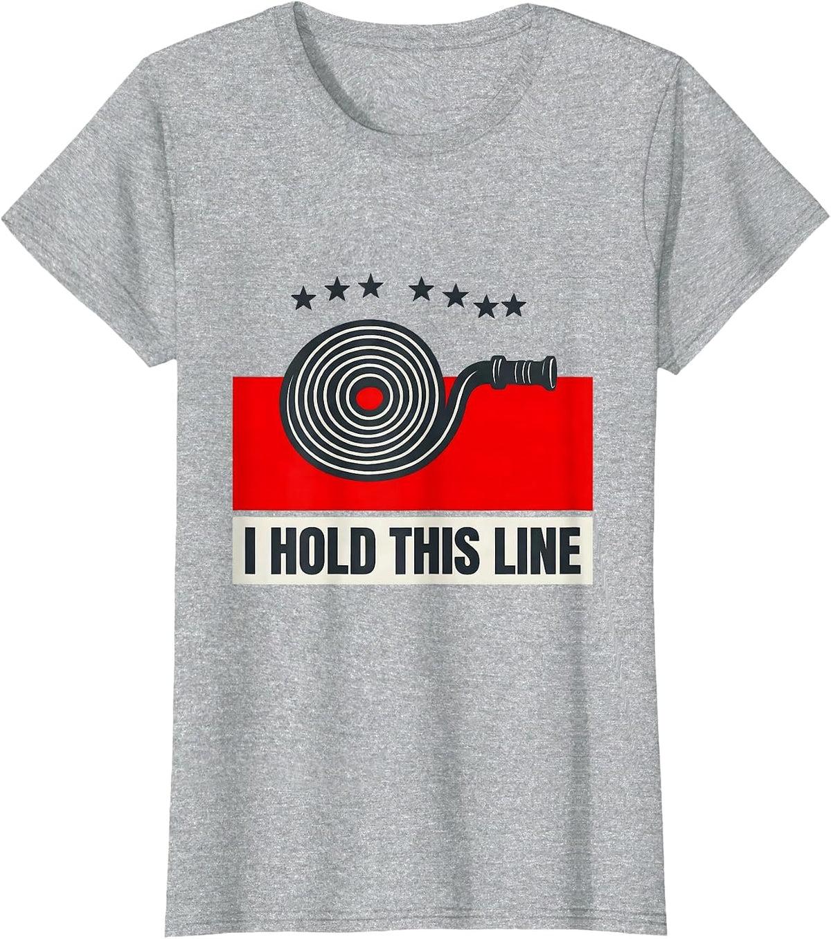 Women's I Hold This Line Thin Red Line Firefighter Pride Memorial T-Shirt - Heather Grey
