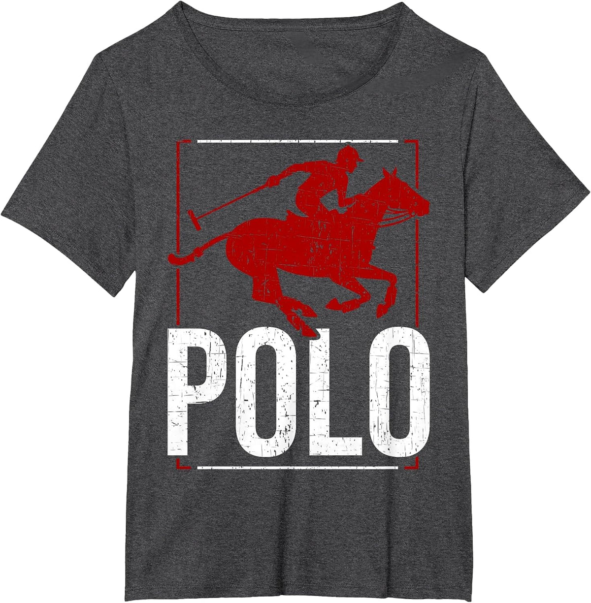 Polo Athletes Polo Player Horse Riding Equestrian Horseback T-Shirt - Dark Heather Grey