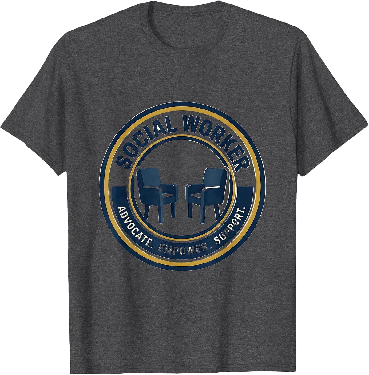 Men's SOCIAL WORKER ADVOCATE EMPOWER SUPPORT Professional T-Shirt - Dark Heather Grey