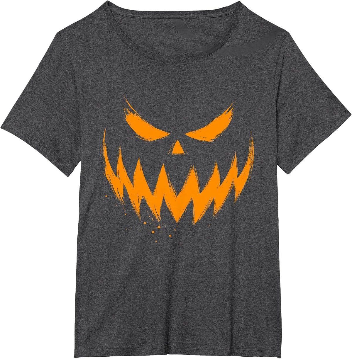 Pumpkin Face Jack O Lantern Scary Carved Halloween Costume T-Shirt - Dark Heather Grey