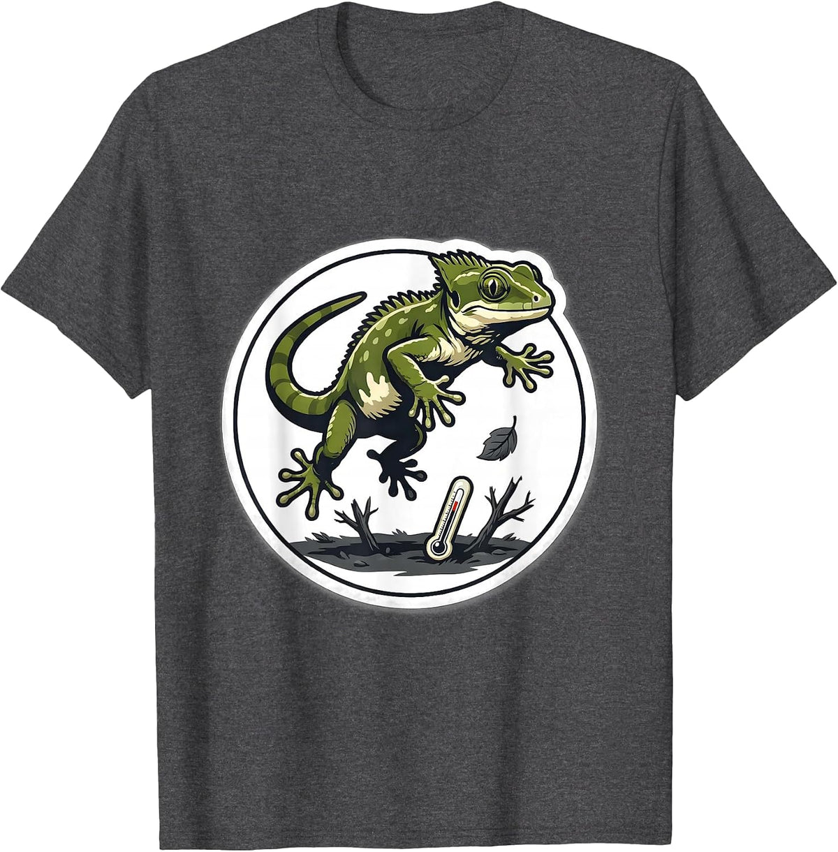 Men's Crested Gecko Reptile Keeper Funny Pet Lover Gift T-Shirt - Dark Heather Grey