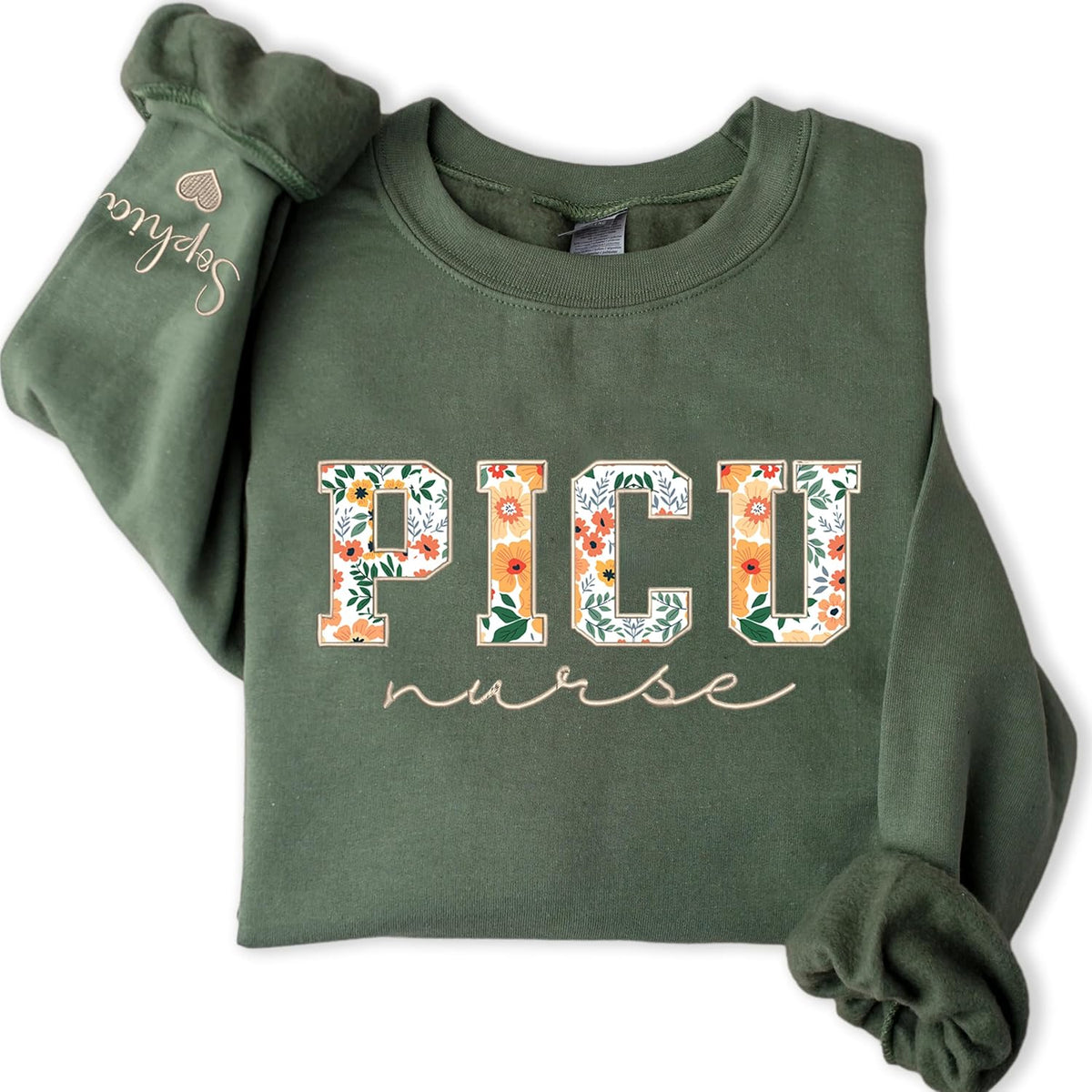 Chillever - Personalized Embroidered Nurse Sweatshirt, Custom Name Nurse Gifts RN LPN APRN CNA, Gift for Nurses Day - A10