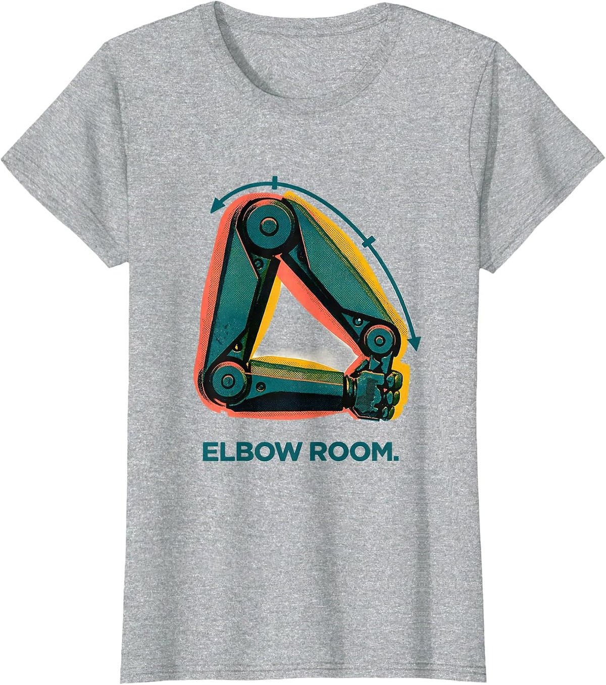 Women's Elbow Room Risograph Physical Therapist OT Humor Gift T-Shirt - Heather Grey