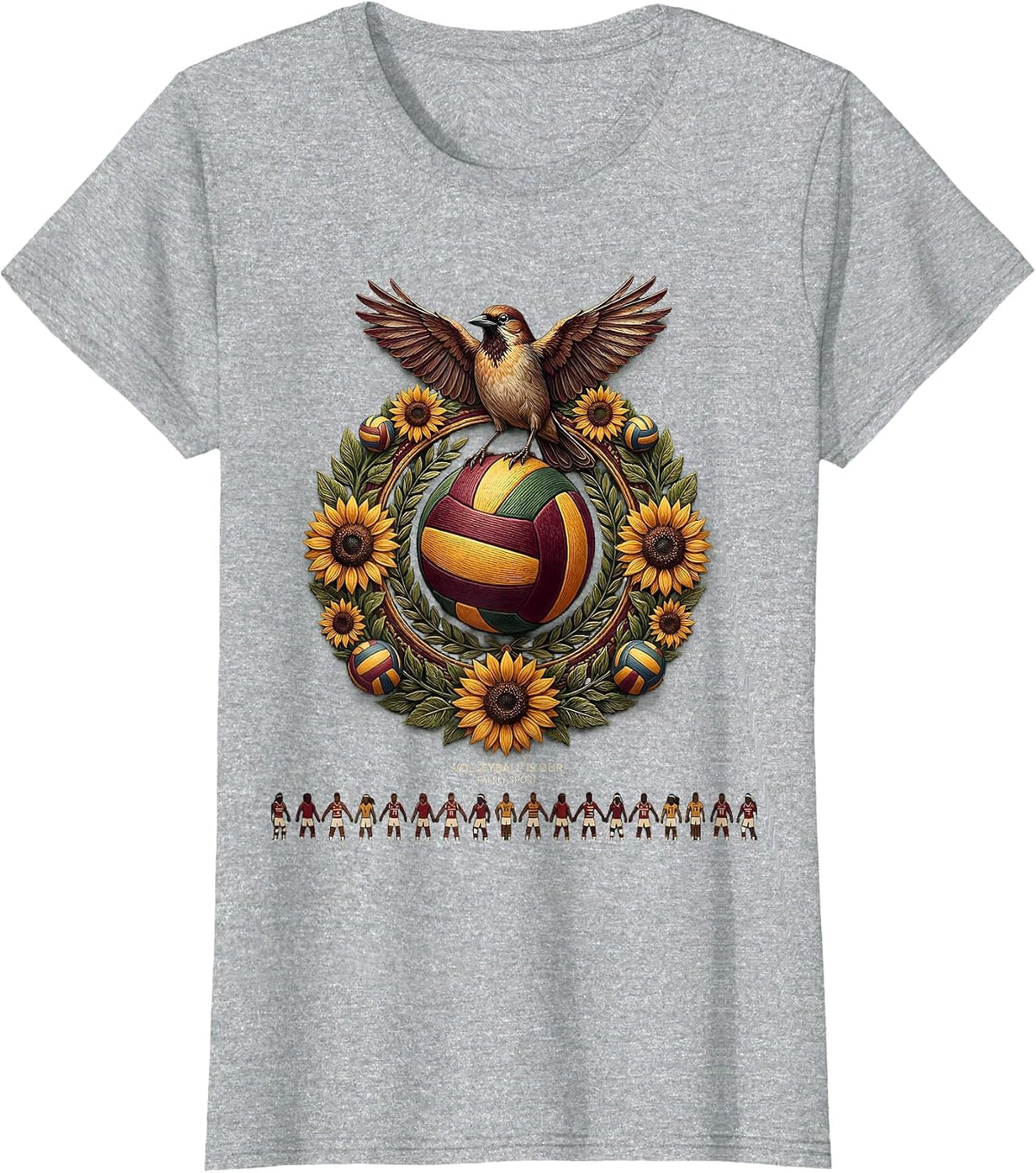Volleyball Is Our Family Sport Volleyball Mom T-Shirt - Heather Grey