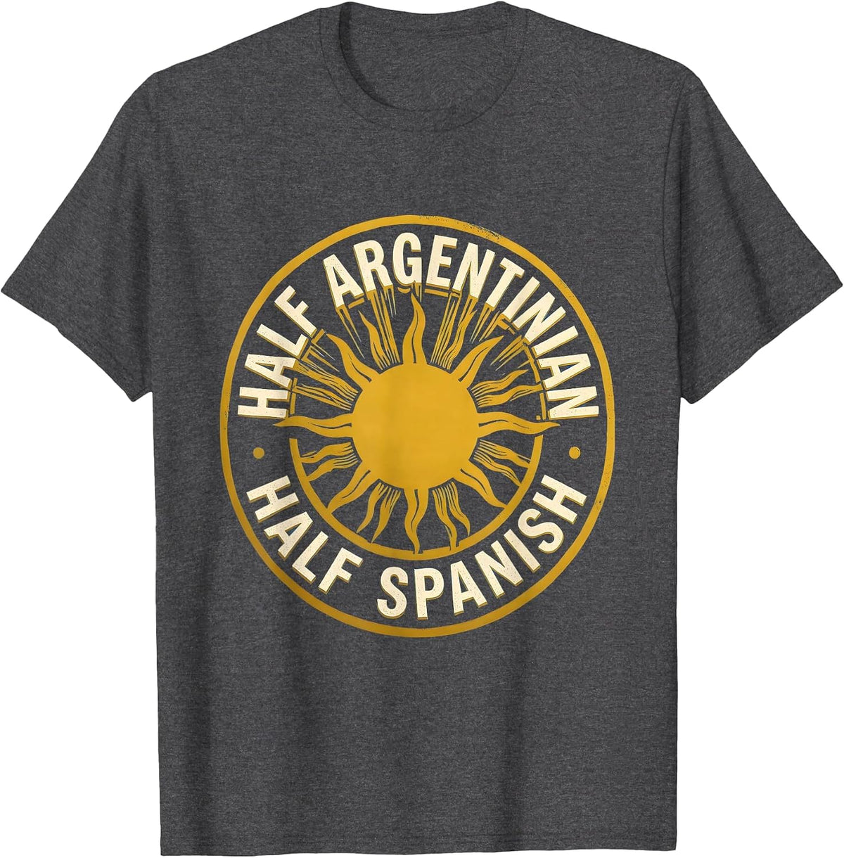 Half Argentinian Half Spanish Vintage Argentina Flag T-Shirt - Dark Heather Grey