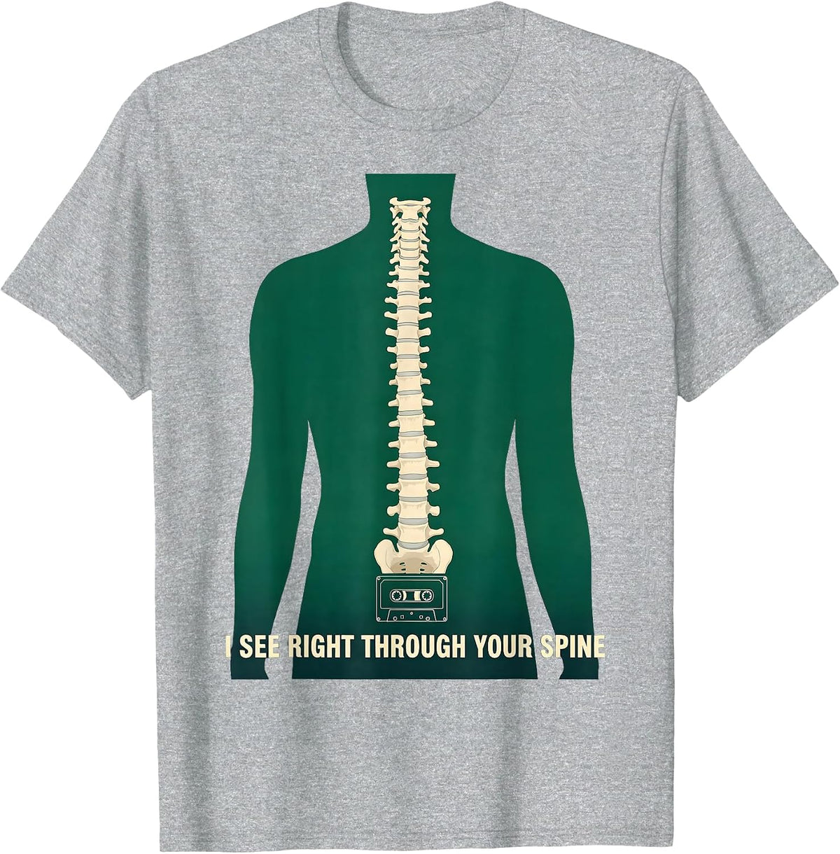 Men's I See Right Through Your Spine Funny Radiology Tech X-ray T-Shirt - Heather Grey