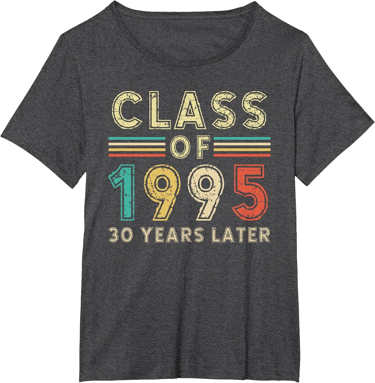 Vintage Class of 1995 30th Reunion Alumni Graduation Party T-Shirt - Dark Heather Grey