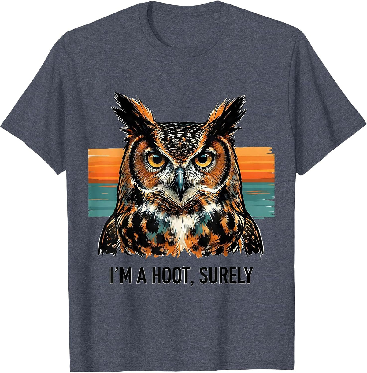 I'm A Hoot Surely Funny Owl Lover Bird Humor Gift T-Shirt - Heather Blue