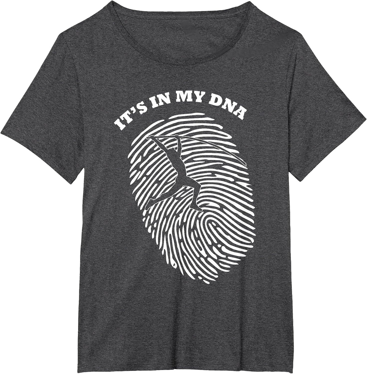 It's in My DNA Pole Vault Vaulter | Fingerprint Fans Retro T-Shirt - Dark Heather Grey