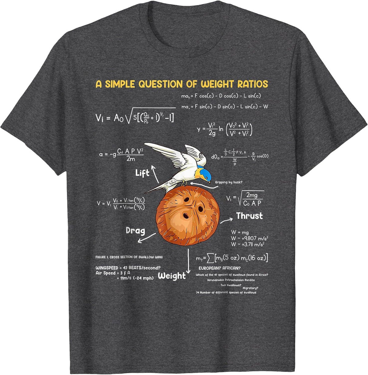A Simple Question of Weight Ratios Funny Math Teacher T-Shirt - Dark Heather Grey