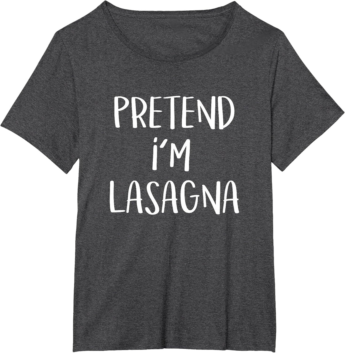 Pretend I'm Lasagna Pasta Costume Party Funny Halloween T-Shirt - Dark Heather Grey