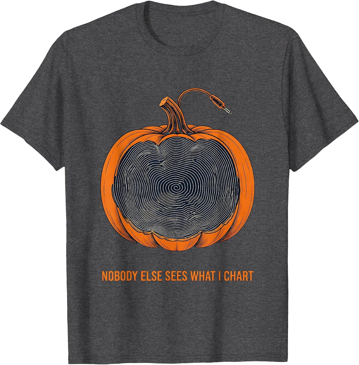 Men's Nobody Else Sees What I Chart Topographic Sonographer T-Shirt - Dark Heather Grey