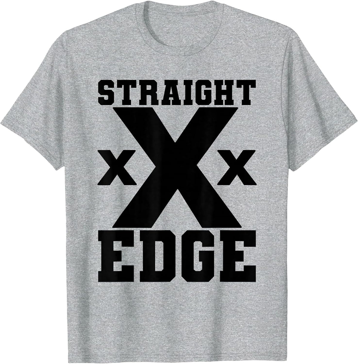 Straight Edge XXX Hardcore Punk Rock HC Vegan sXe Design T-Shirt - Heather Grey