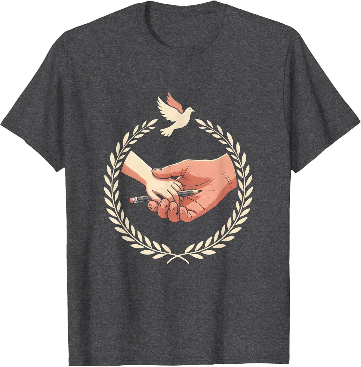 Men's Paraprofessional Teacher's Aide Guiding Student Art T-Shirt - Dark Heather Grey